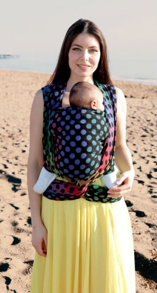 Kangura portanadons Fulard portanadons Kokadi Black Rainbow Dots