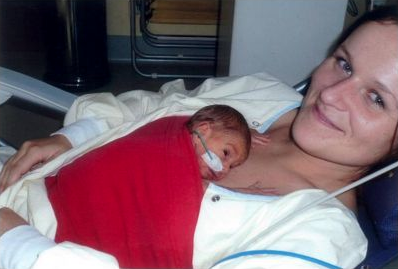 Kangura portabebés Bonding Top método canguro Rojo