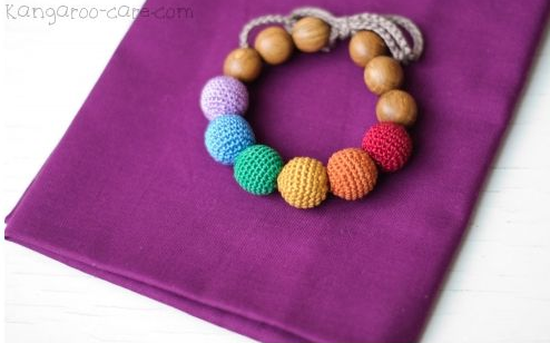 Kangura portabebés Pulseras Kangaroocare dentición Earthy Rainbow