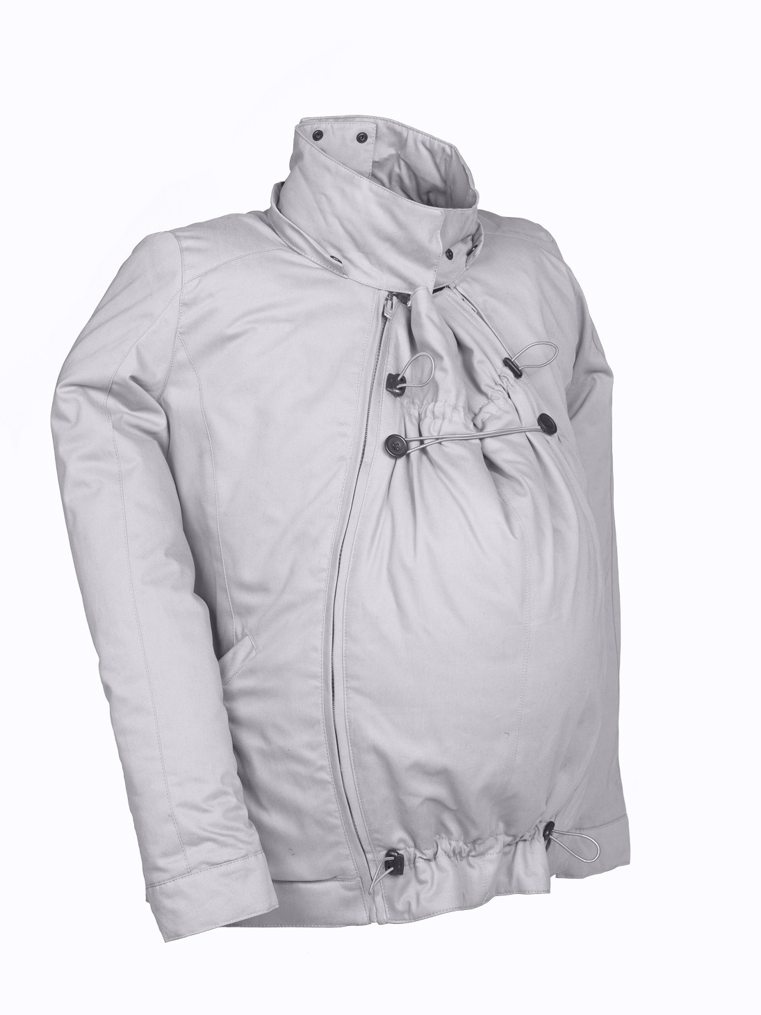 Kangura portabebés Chaqueta de porteo Momawo Light Gray