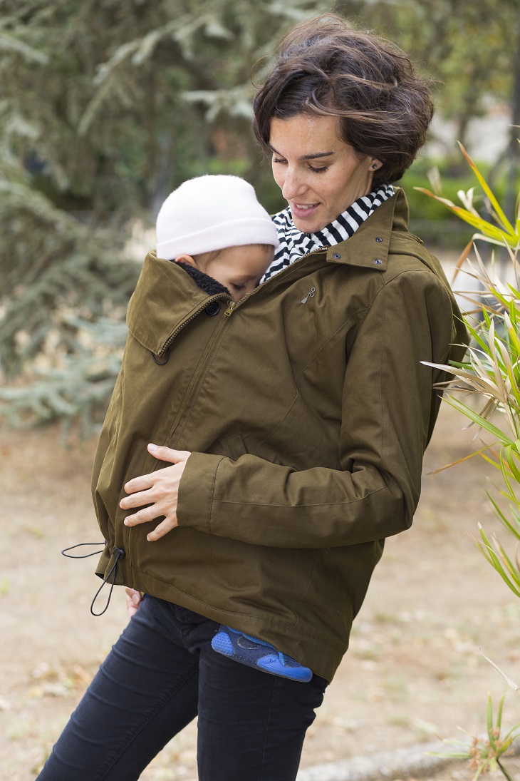 Kangura portabebés Abrigo de porteo Momawo 4 en 1 Khaki