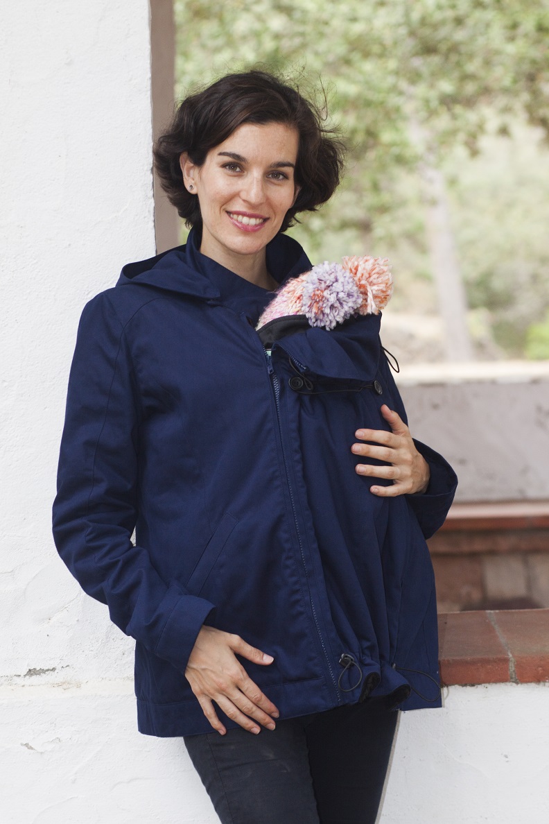 Kangura portabebés Abrigo de porteo Momawo 4 en 1 Navy Blue