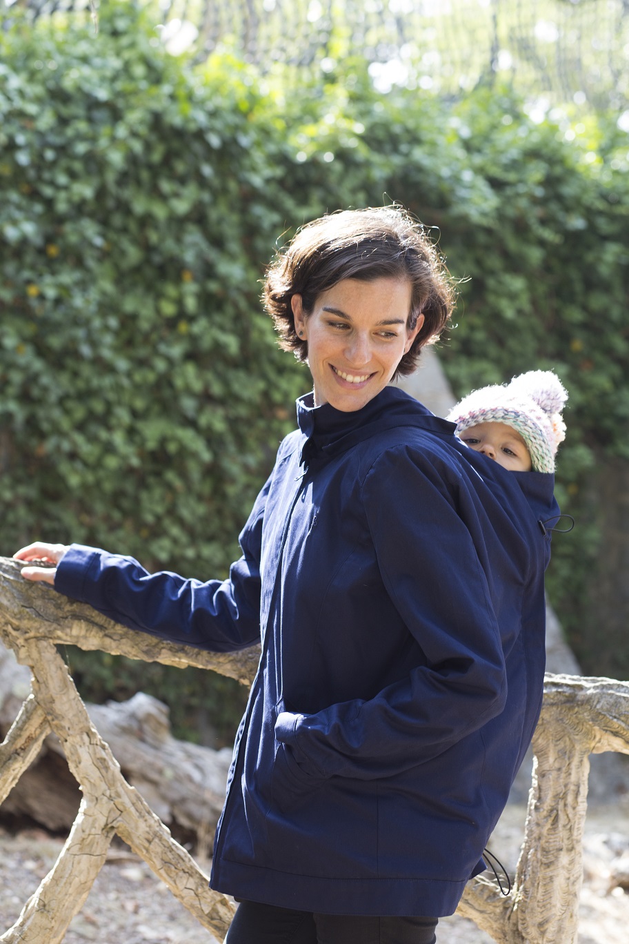 Kangura portabebés Abrigo de porteo Momawo 4 en 1 Navy Blue