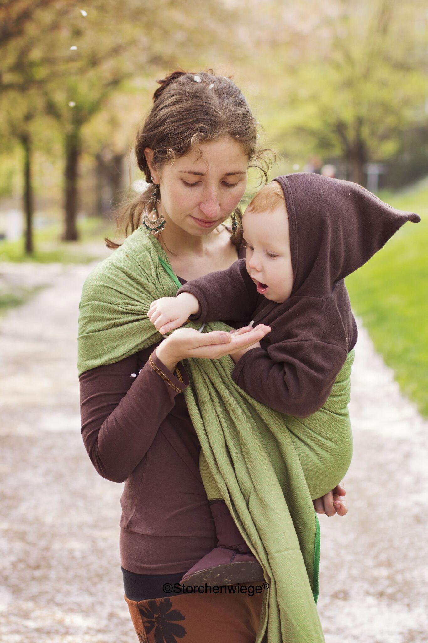 Kangura portanadons Bandolera portanadons Storchenwiege Leo Verde