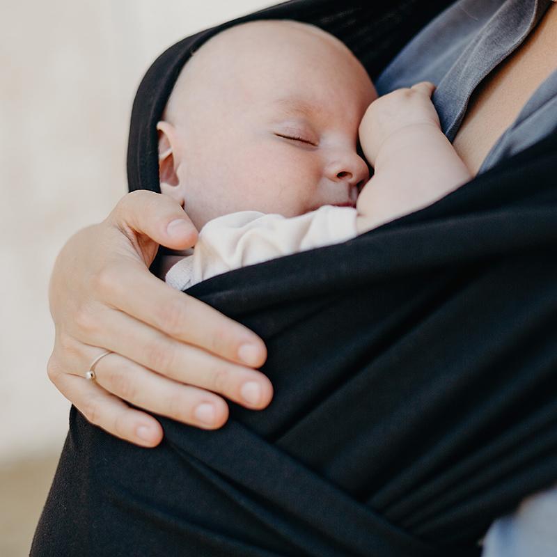 Kangura portabebés Fular elástico portabebé Boba Wrap Black