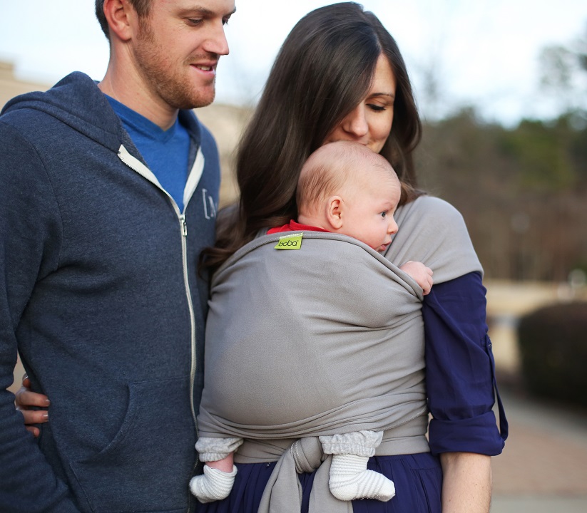 Kangura portabebés Fular elástico portabebé Boba Wrap Gray