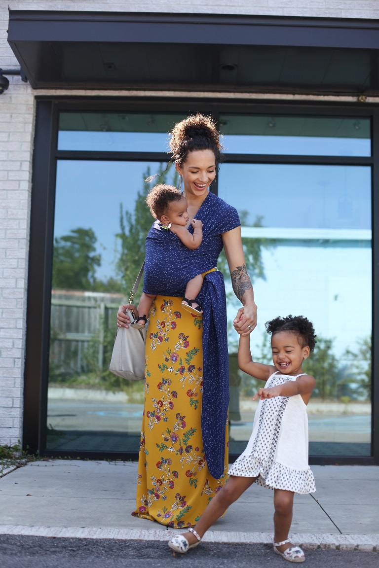 Kangura portabebés Fular elástico portabebé Boba Wrap Plum Ikat