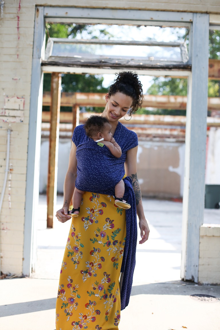 Kangura portabebés Fular elástico portabebé Boba Wrap Plum Ikat