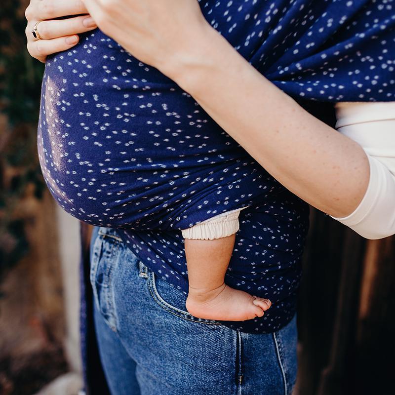 Kangura portabebés Fular elástico portabebé Boba Wrap Plum Ikat