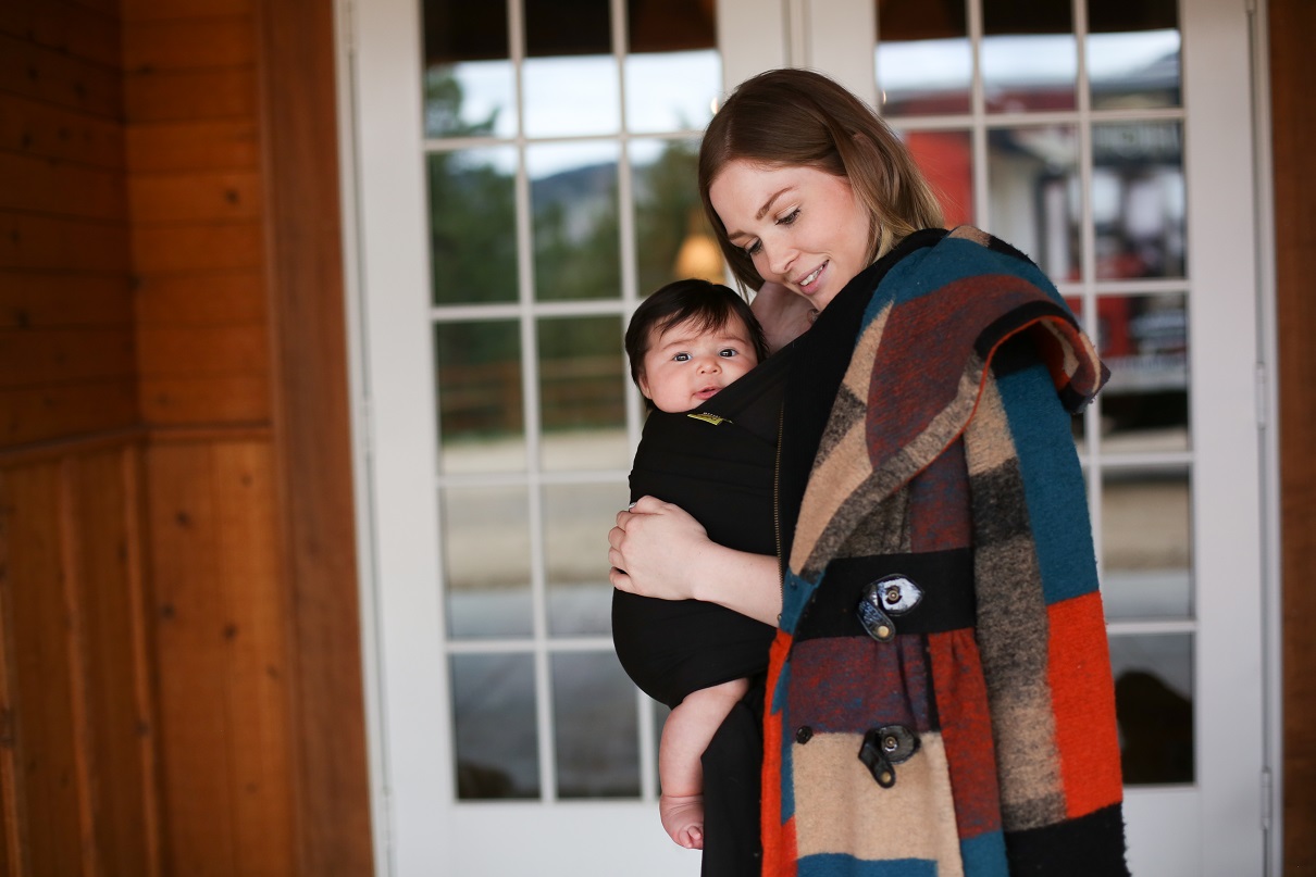 Kangura portabebés Fular elástico portabebé Boba Wrap Black