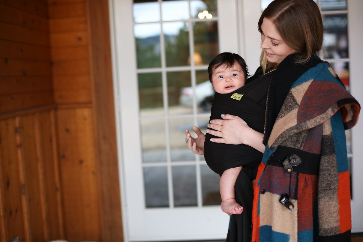 Kangura portabebés Fular elástico portabebé Boba Wrap Black