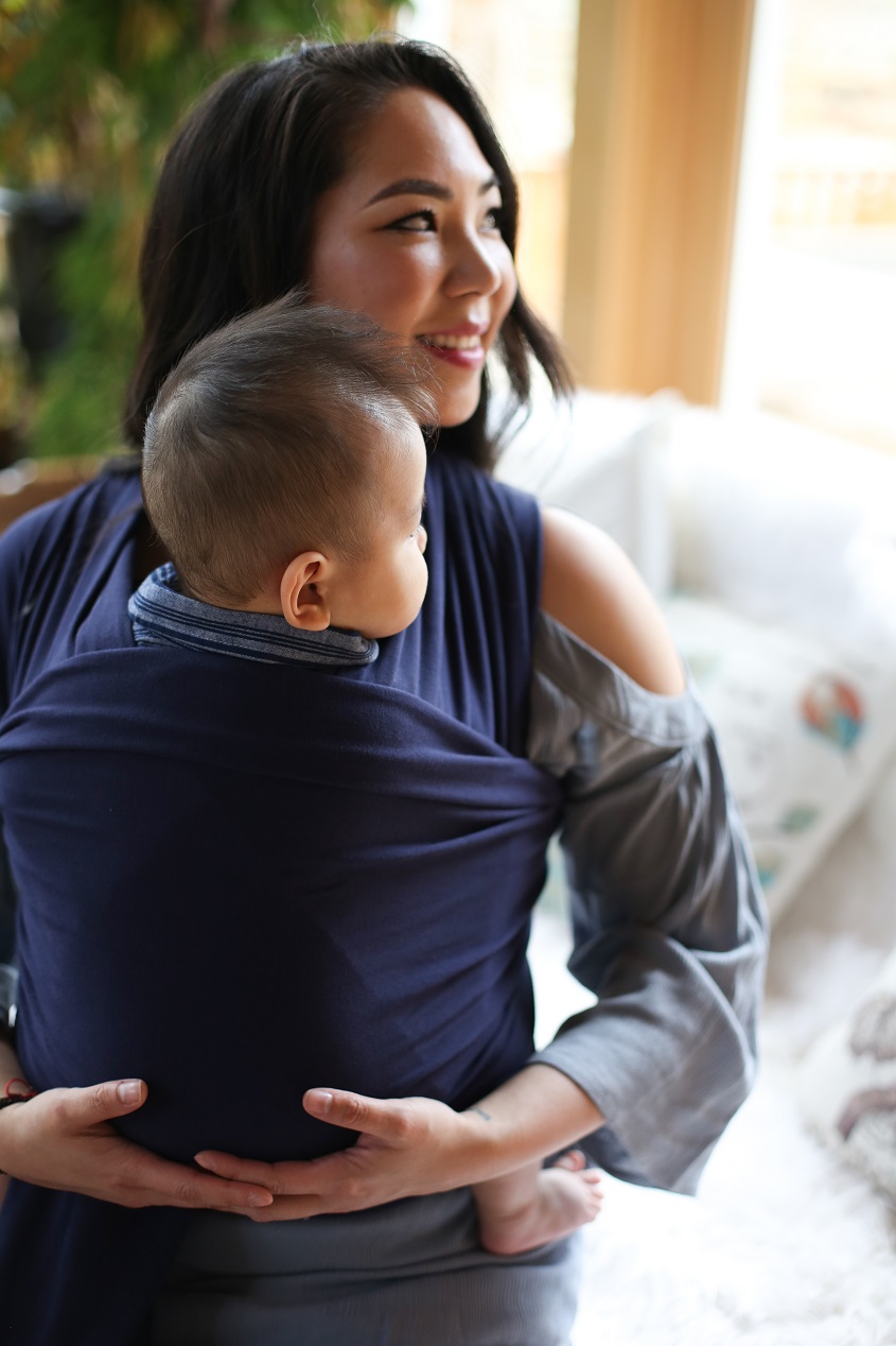 Kangura portabebés Fular elástico portabebé Boba Wrap Navy blue