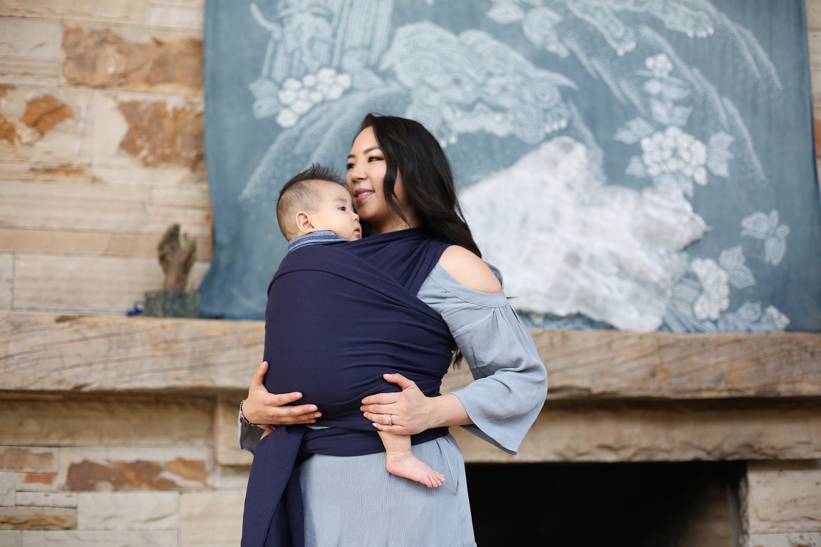 Kangura portabebés Fular elástico portabebé Boba Wrap Navy blue