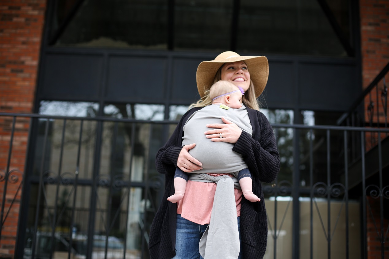 Kangura portabebés Fular elástico portabebé Boba Wrap Gray