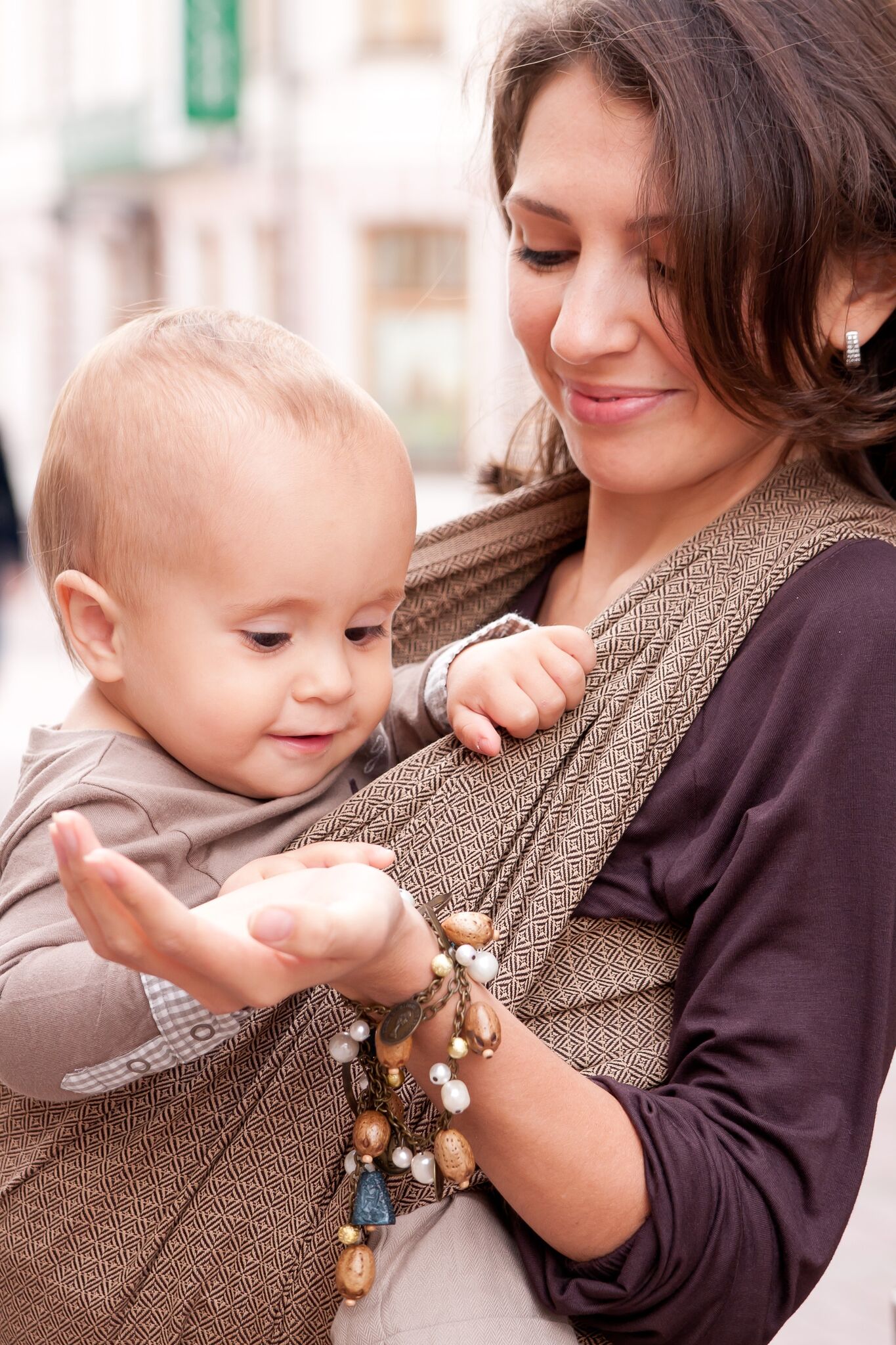 Kangura portabebés Fular portabebé Storchenwiege Leo Cafe