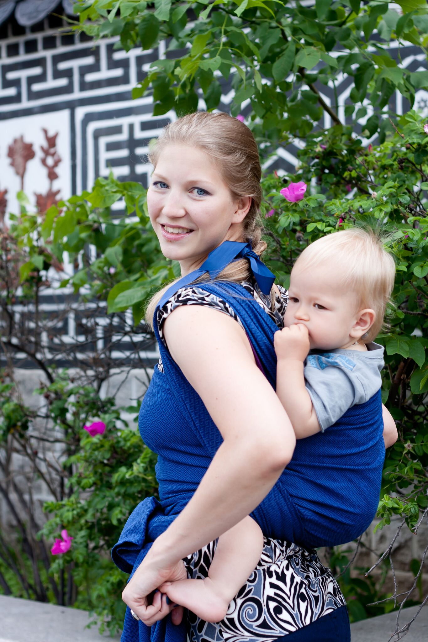 Kangura portabebés Fular portabebé Storchenwiege Leo Liso Azul Marino