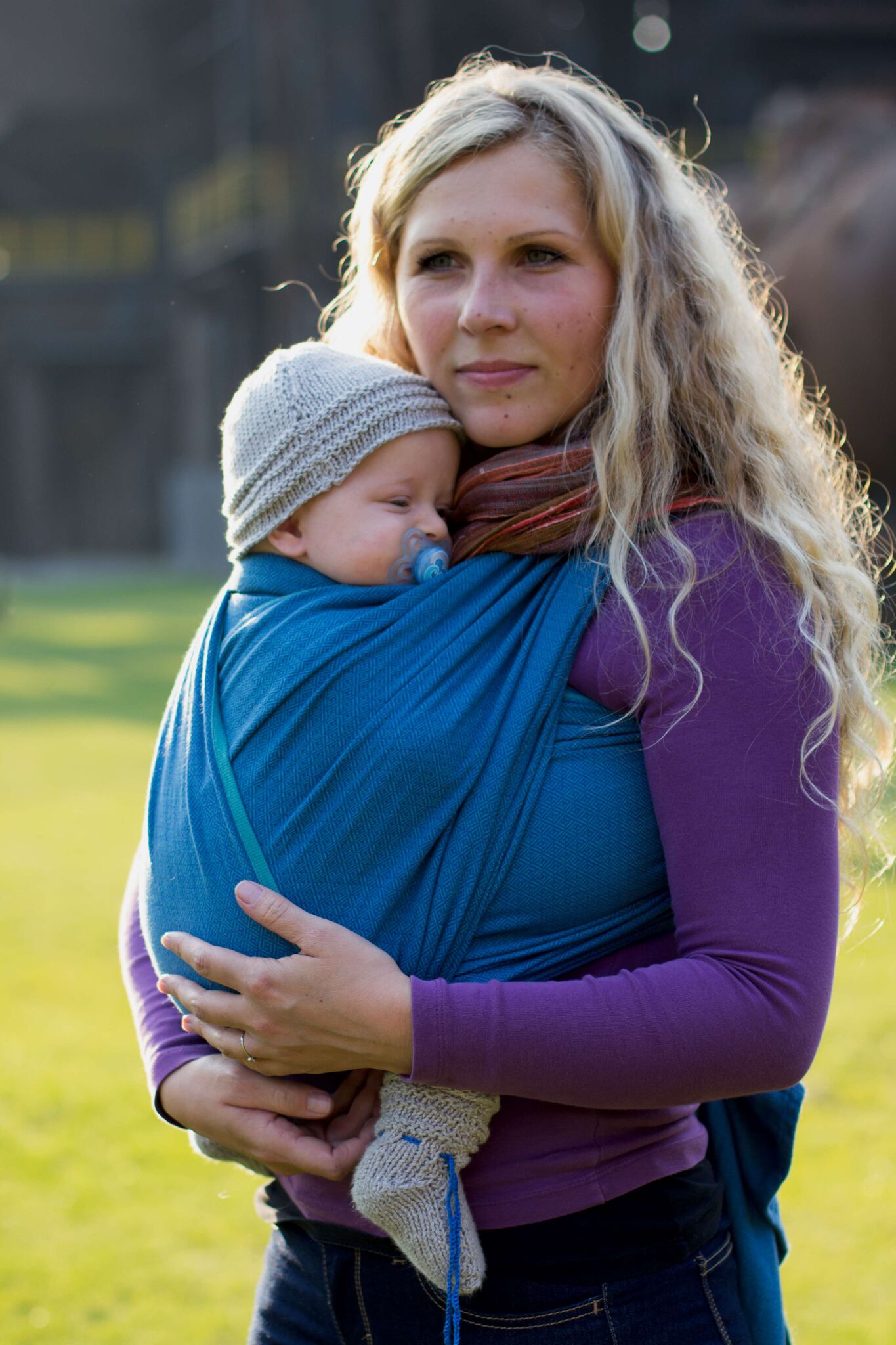 Kangura portabebés Fular portabebé Storchenwiege Leo Azul Turquesa