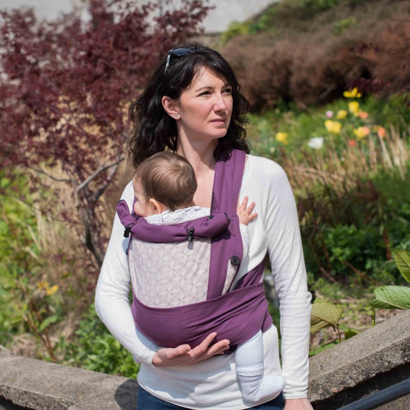 Kangura portabebés Portabebé mei tai Néobulle Evolu'Bulle Jacquard Prune