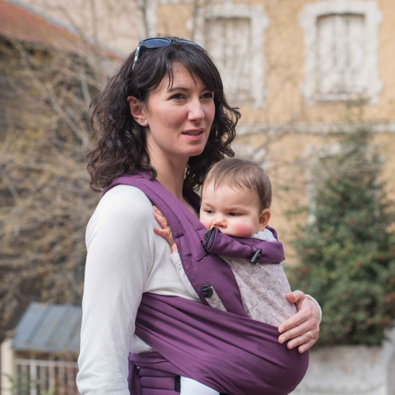 Kangura portabebés Portabebé mei tai Néobulle Evolu'Bulle Jacquard Prune