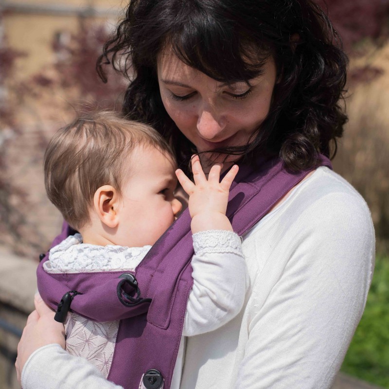 Kangura portabebés Portabebé mei tai Néobulle Evolu'Bulle Jacquard Prune