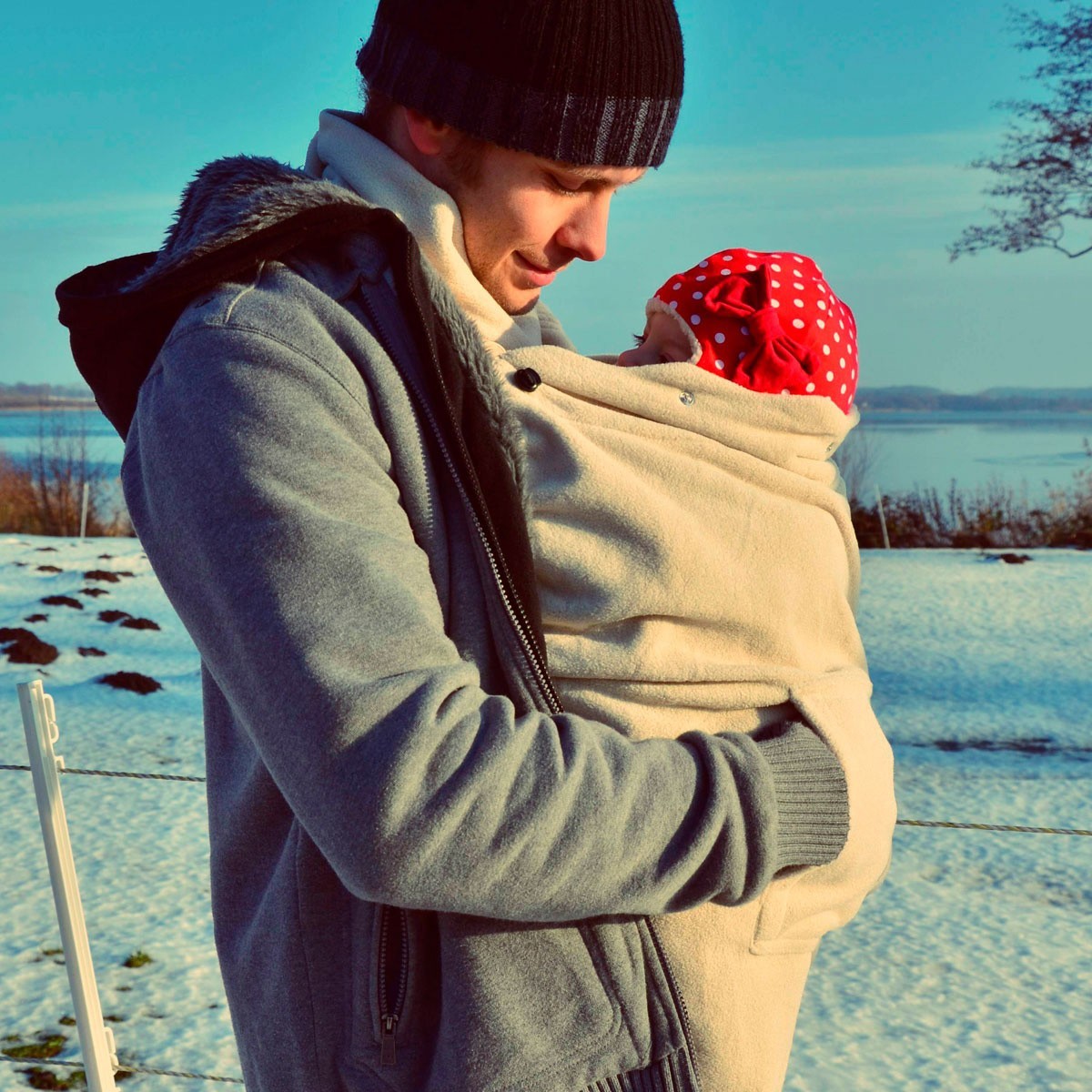 Kangura portanadons Cobertor de porteig 3 en 1 Hoppediz Beige