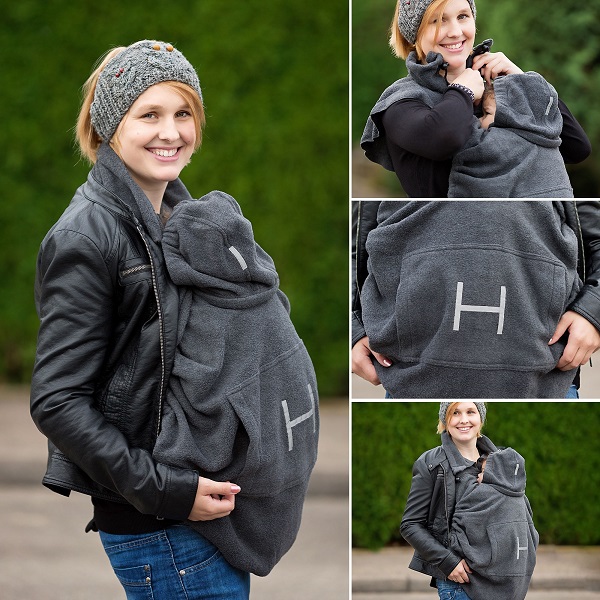 Kangura portanadons Cobertor de porteig polar Hoppediz Gris