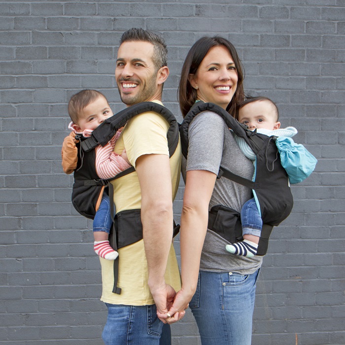 Kangura portabebés TwinGo Mochila Portabebés 3en1 Gemelar / Tándem Original Black