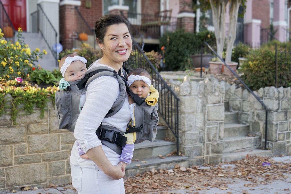 Kangura portabebés TwinGo Mochila Portabebés 3en1 Gemelar / Tándem Original Grey