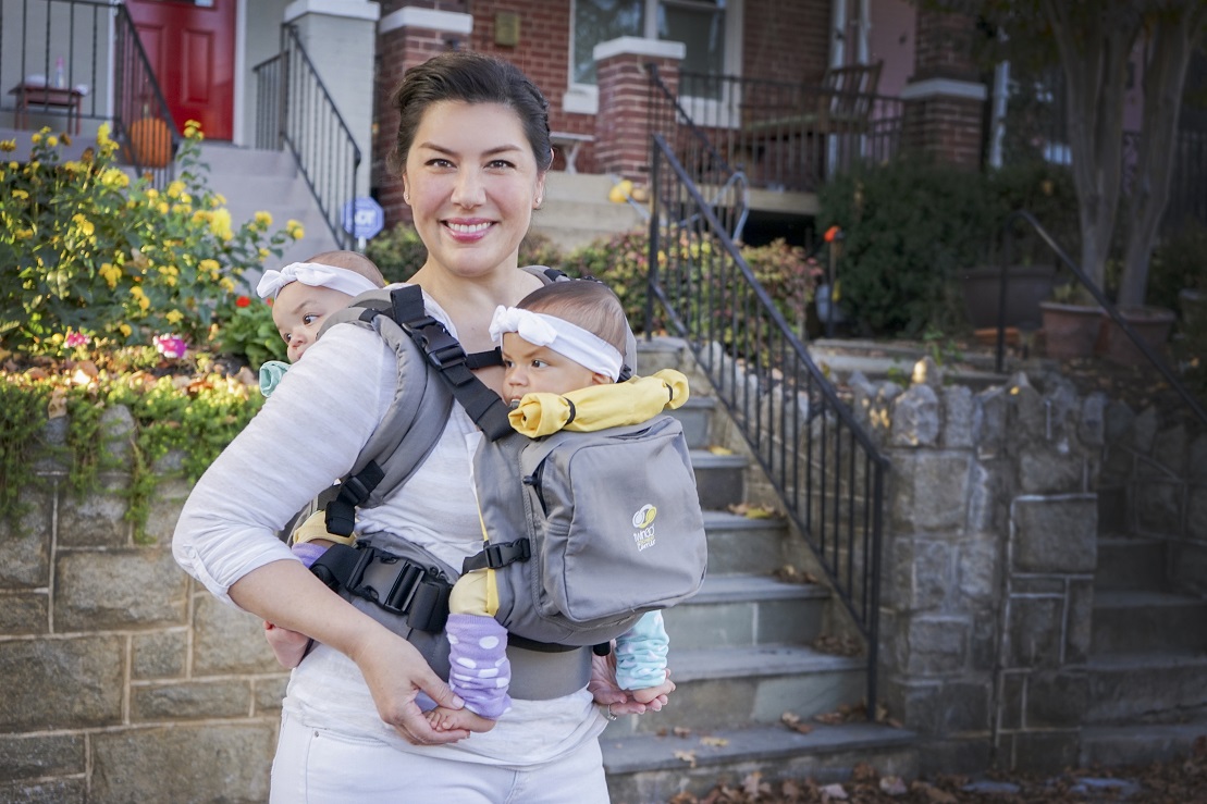 Kangura portabebés TwinGo Mochila Portabebés 3en1 Gemelar / Tándem Original Grey