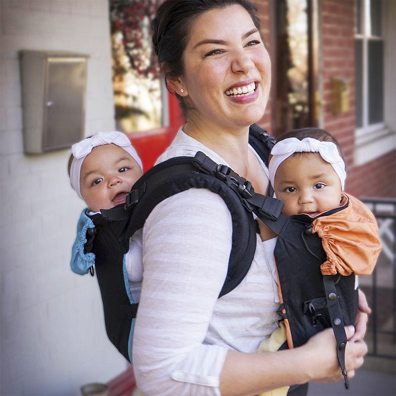 Kangura portabebés TwinGo Mochila Portabebés 3en1 Gemelar / Tándem Original Black