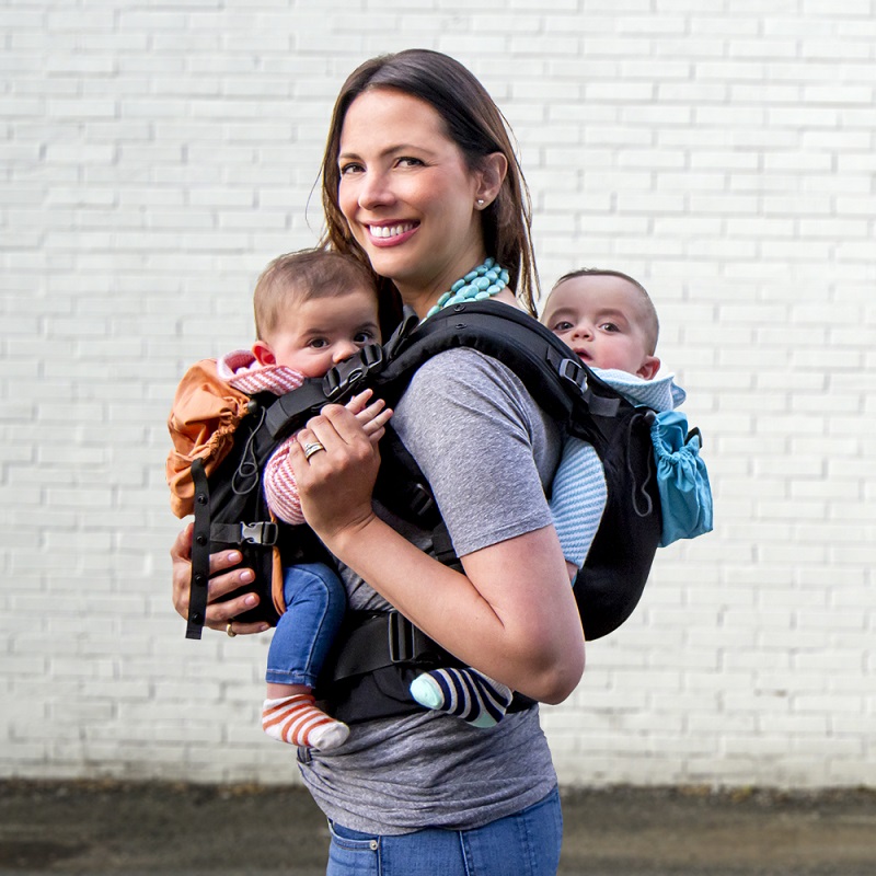 Kangura portabebés TwinGo Mochila Portabebés 3en1 Gemelar / Tándem Original Black