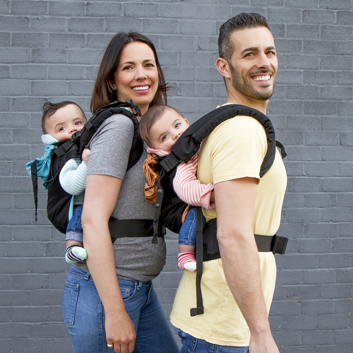 Kangura portabebés TwinGo Mochila Portabebés 3en1 Gemelar / Tándem Original Black